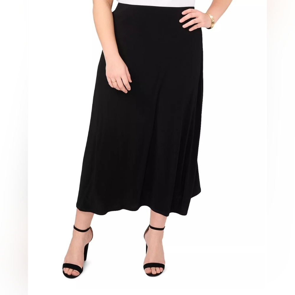Vince Camuto Rich Black Maxi Pull On Skirt Size XL New